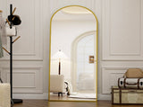 21"x64" Arched Full Length Mirror Full Body Free Standing Floor Mirror, Gold 53020060