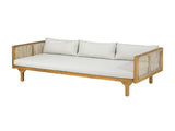 Outdoor Patio Sofa with Light Gray Cushion & Light Brown Rope, Acacia Wood Teak Finish, water N770P354675L