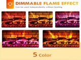 White Electric Fireplace Stove, 1500W Infrared Fireplace Heater with Realistic Flame Effect & 10810095