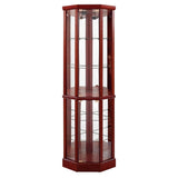 6 Shelf Lighted Corner Curio Cabinet with Adjustable Tempered Glass Shelves and Mirror Back, W1693P170931