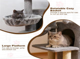 Light Gray 33.5" Multi-Level Cat Tree with 2-Tier Condo, Sisal Scratching Posts & Anti-Toppling 67443380
