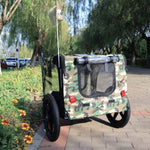 ZUN Camouflage Foldable Bicycle Trailer Bike Trailer for Camping Pet Dog Cat Luggage Carry W136458022