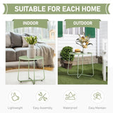 Patio Small Side Table, Waterproof Round Metal Coffee Table, Weather Resistant End Table for Indoor 18271862