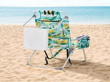 63*70*99cm Heightened Oxford Cloth Silver White Aluminum Tube Bearing 100kg Beach Chair Lemon 14359965