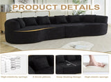 Curved Sectional Sofa, 106.3-inch Oversized Modern Bone-Free Cloud Sofa with 6 Pillows Luxury W3505P355584