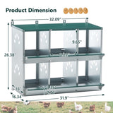 6 Room Metal Chicken Nesting Boxes 6 Compartment Egg Coop 85377352