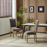 French Country Dining Chairs Elegant Cane Backrest & Upholstered Seats with Fluted Legs N767P263677H