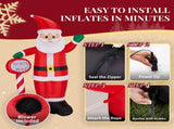 8.2FT Lighted Christmas Inflatable Decoration, Inflatable Santa with North Pole Road Sign, Funny 52233352