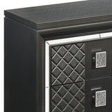 Metallic Grey 2-drawer Nightstand B062P181331