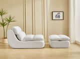 Modern Compressed Lounge Chair with Ottoman, Cozy Corduroy Recliner for Small Spaces, Living Room, W1036P251820