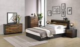 Walnut and Black 6-Drawer Dresser B062P209033