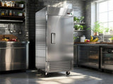 27" Commercial Freezer 23 Cu.ft with 1 Solid Door Reach-In Freezers Stainless Steel ETL Approved W2095P436595