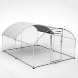 ZUN Metal Large Chicken Coop Walk-in Poultry Cage Large Chicken Run Arc Shaped Cage with Waterproof 60830587