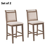 ZUN 3-Piece Wood Counter Height Drop Leaf Dining Table Set with 2 Upholstered Dining Chairs for Small 95817817