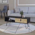 ZUN Kimball Coffee Table with Drawer and Hairpin Legs B200P176172