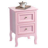 Macaron powder, MDF spray paint, 40*30*60cm, two-drawer bedside table, pastoral style 1pc 66169456