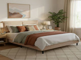 Simple Modern Camel Plush Soft Bed Comfortable Backrest Bedroom Bed,Queen N769P292572E