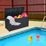 ZUN 113gal 430L Outdoor Garden Plastic Storage Deck Box Chest Tools Cushions Toys Lockable Seat 44898789