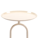 Lantern-shaped Metal End Table, Small Round Side Table, Modern Coffee Drink Cocktail Table, Small W2664P232829