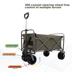 ZUN Outdoor Garden Park Utility kids wagon portable beach trolley cart camping foldable with big wheels W321P206635