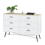 ZUN 6 Drawer Dresser for Bedroom with Deep Drawers, Wood & Chest of Drawers, Modern White Long 77098686