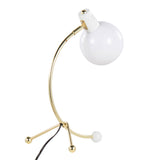 Eileen Contemporary Task Lamp in Gold Metal and White Plastic Shade by LumiSource B202P224188