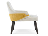 Indoor Dining Chair Set of 2, Beige & Yellow Two-Tone Fabric Armchair with Sturdy Frame, Modern N779P370716B