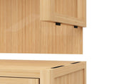 Neutral Bathroom Storage Cabinet,Bamboo Storage Cabinet with Doors for Bathroom Living Room 64071267