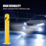 ZUN Safety Bollard Post, 48 Inch Height Steel Bollards, 4.5 Inch Diameter Parking Bollard, Yellow Powder 01070866