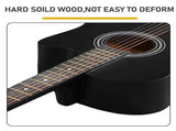 Matte Black 38-inch Acoustic Guitar with Picks, Strings, Capo, Case, Tuner, and Strap 64231991