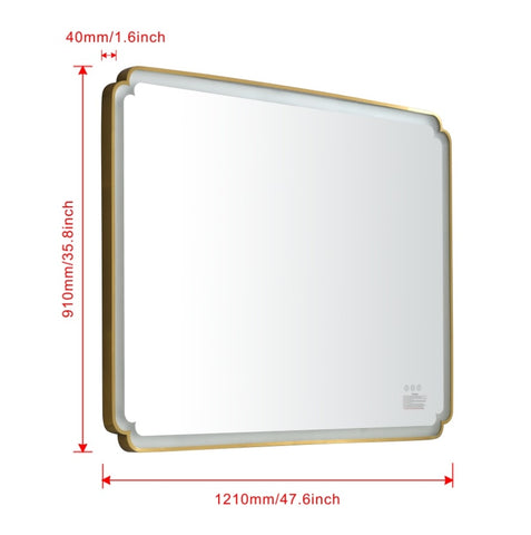 ZUN 48*36 LED Lighted Bathroom Wall Mounted Mirror with High Lumen+Anti-Fog Separately Control W1272119111