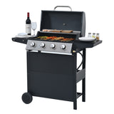 Propane Gas Grill 4 Burner Barbecue Grill, Stainless Steel 34,000 BTU Patio Garden Barbecue Grill W1650137967