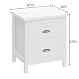 ZUN Versatile Solid Wood White Night Stand, Bedside Table, End Table, Desk with Drawers for Living Room, B03790057