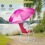 Folding Beach Chair with Umbrella Adults, Lightweight Porable Camping Chair with 265lbs Capacity 73014035