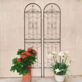 2 Pack Metal Garden Trellis 86.7" x 19.7" Rustproof Trellis for Climbing Plants Outdoor Flower W1586P268070