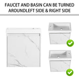 ZUN 20'' Floating Wall-Mounted Bathroom Vanity with Resin Sink & Soft-Close Cabinet Door W999P143204