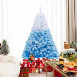 6ft Flocked Christmas Tree - 820 Branch Tips, Fireproof PVC, 3-Section Assembly, Metal 86998405