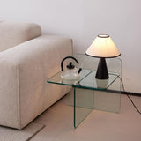 Tempered Clear Glass SideTable, Small Tea Table, Night Stand Tempered Glass W1718P255019