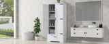 Tall Bathroom Storage Cabinet, Cabinet with Two Doors and One Drawer, Adjustable Shelf, MDF Board, 54458299