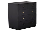 Black particleboard with a textured melamine finish, 66*40*91cm, 32 drawer cabinet, matte gold 43369394