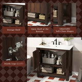 36" Modern Bathroom Vanity with Rectangle Ceramic Sink, Bathroom Cabinet with Large storage space N817P245321B