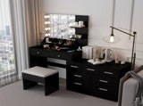 Large Makeup Vanity with Lights, Vanity Table with Charging Station, Vanity Desk with Mirror and 10 85628342