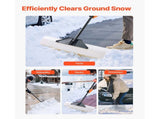 36" Snow Pusher Shovel with Metal Edge, HDPE Blade, Anti-Slip Grip, Segmented Handle, for Driveway 09472633