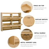 Shoe Storage Cabinet with 4 Flip Drawers for Entryway, Farmhouse Hidden Shoe Cabinet for Entrance 05445274