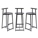 27''H Barstool Set of 3 Wooden Round Bar Stools with Footrest Modern Kitchen Chairs for Counter W1757P265184