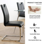 ZUN Modern Charcoal PU dining chair Living room chair upholstered chair, electroplated metal chair leg W210P199113