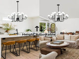 16-Light Glass Globe Sputnik Chandelier, 36.6 Mid-Century Modern Chandeliers Black Sputnik Light 37626966