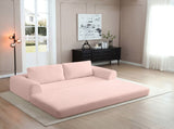2-in-1 Folding Convertible Sofa Bed, Modern Corduroy Sleeper Couch with 2*pillows, Futon Modular W1117P417305