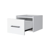 Elfrida Wall-Mounted Nightstand, Sleek Single-Drawer Design with Spacious Top Shelf B128P148912