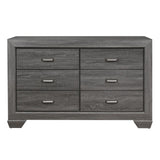 Wooden Bedroom Furniture Gray Finish 1pc Dresser of 6x Drawers Contemporary Design Rustic Aesthetic B011118703